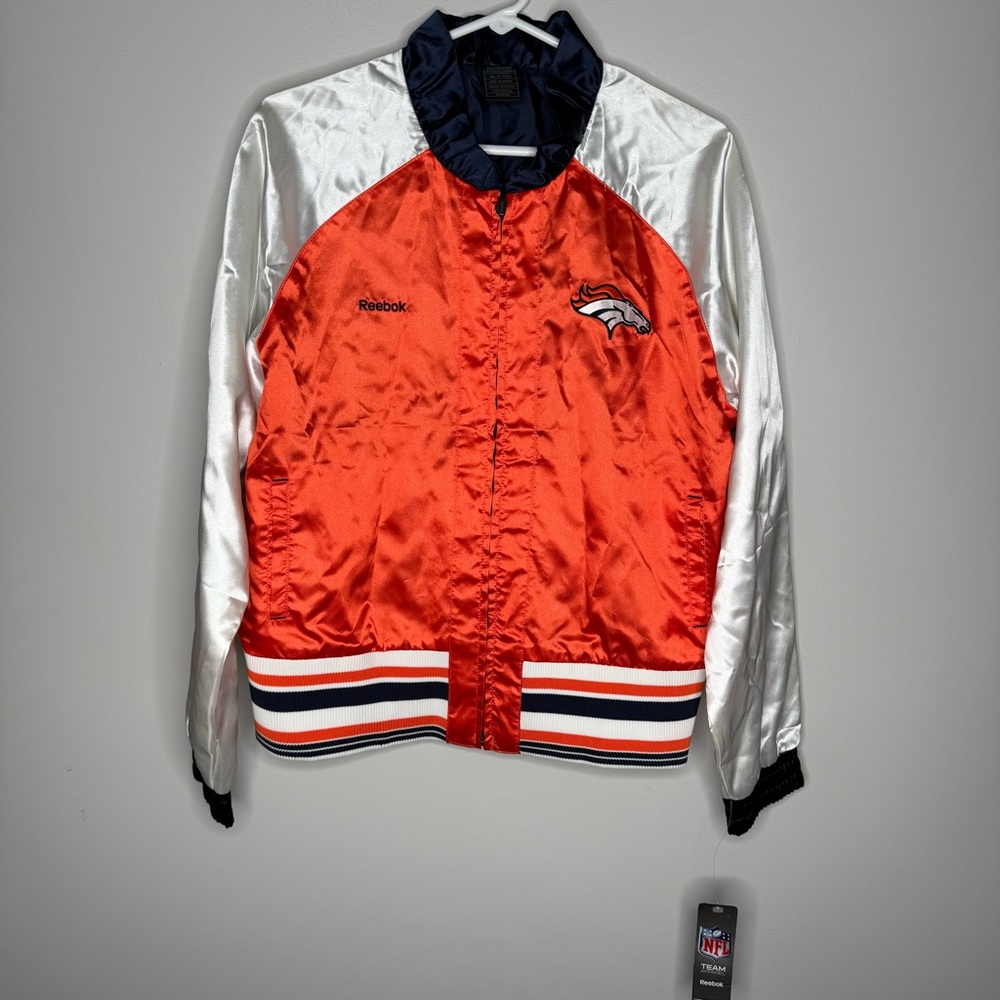 Vintage hear her cheer satin broncos reversible jacket